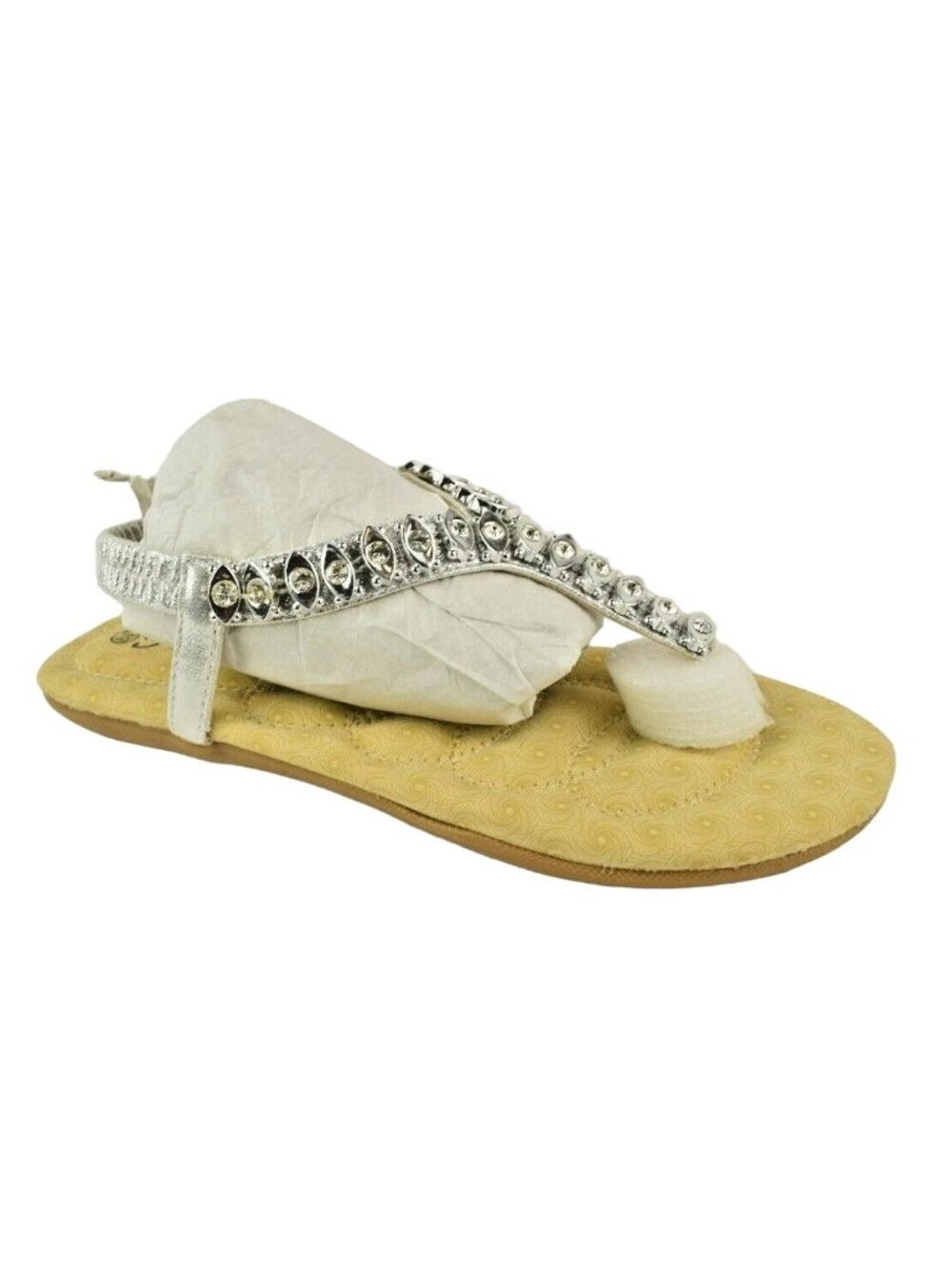 Forever Womens Size 6.5 Calista Silver Cushioned New Casual Sandals - Picture 6 of 7